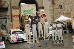 Il podio del 36° rally Il Ciocco a Castelnuovo di Garfagnana